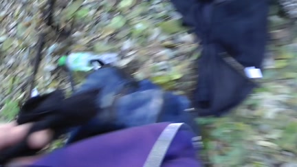 Fancy costume out door sex on Helloween