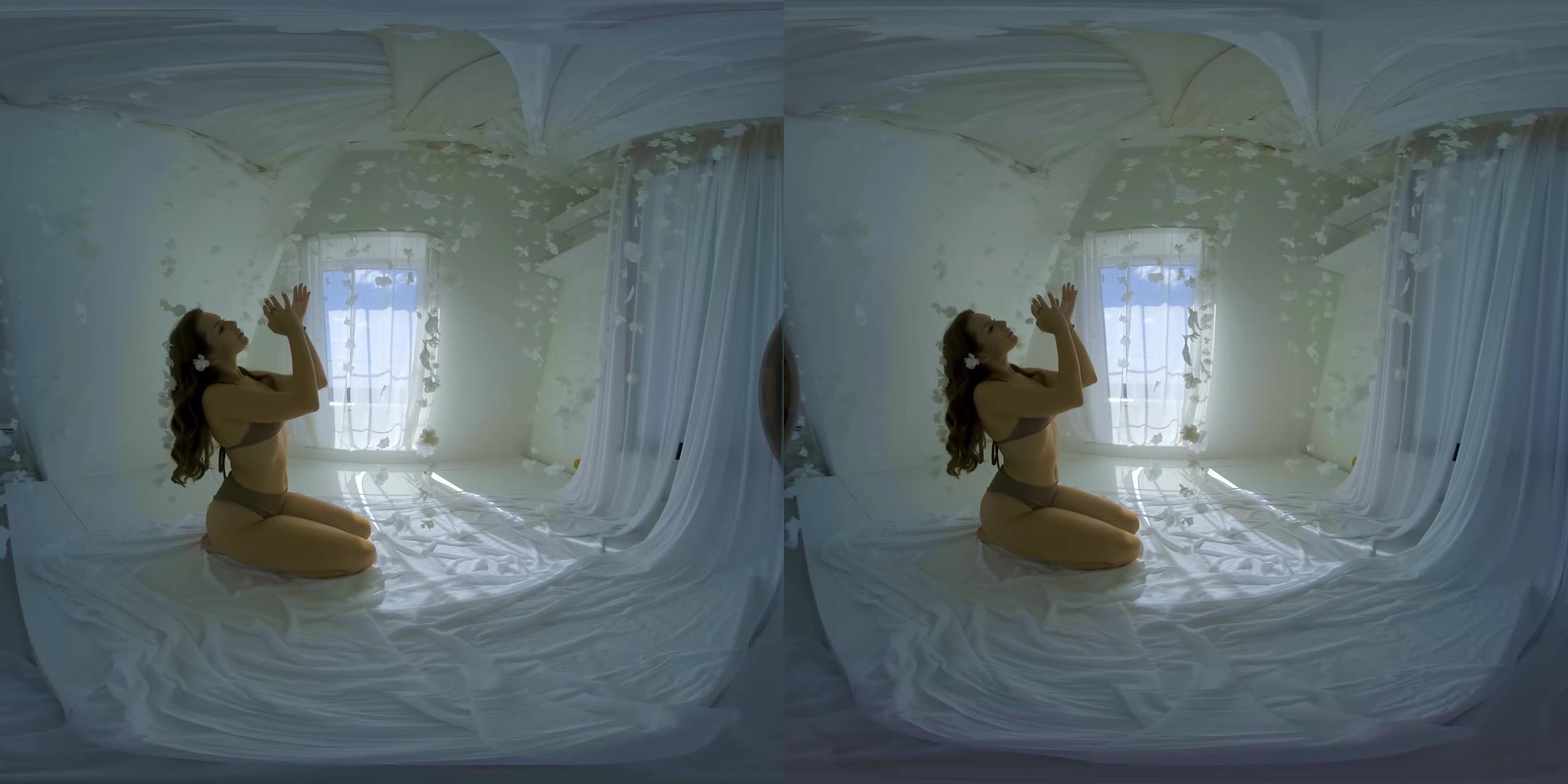 Olena's Striptease In The White Flowers