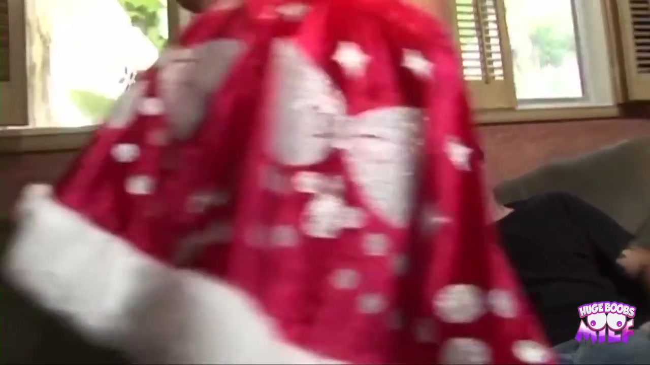 Sexy Blonde Dresses As Santa And Gets The Cowgirl Fuck Of Her Life