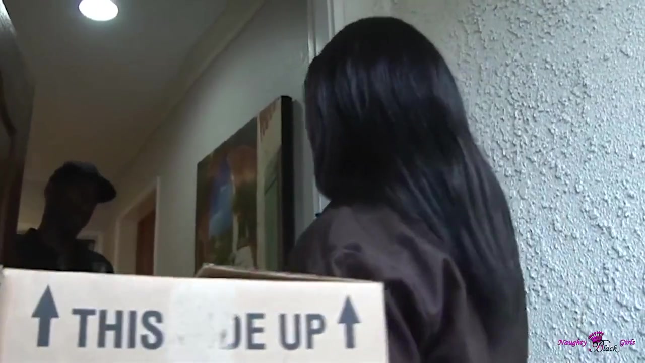 A G String Flies To The Side As This Slender Black Girl Rides Her Boyfriend