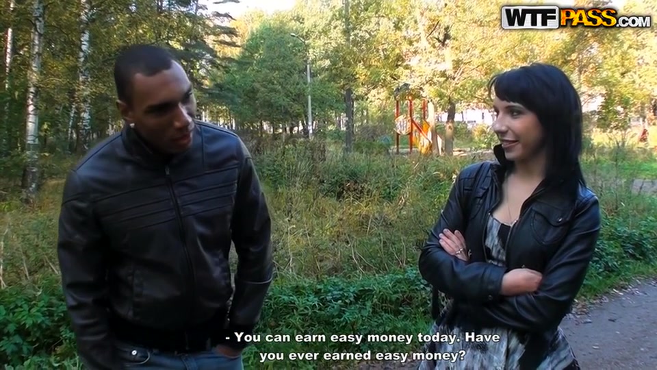 Cute chick is talked into having sexy outdoor fuck