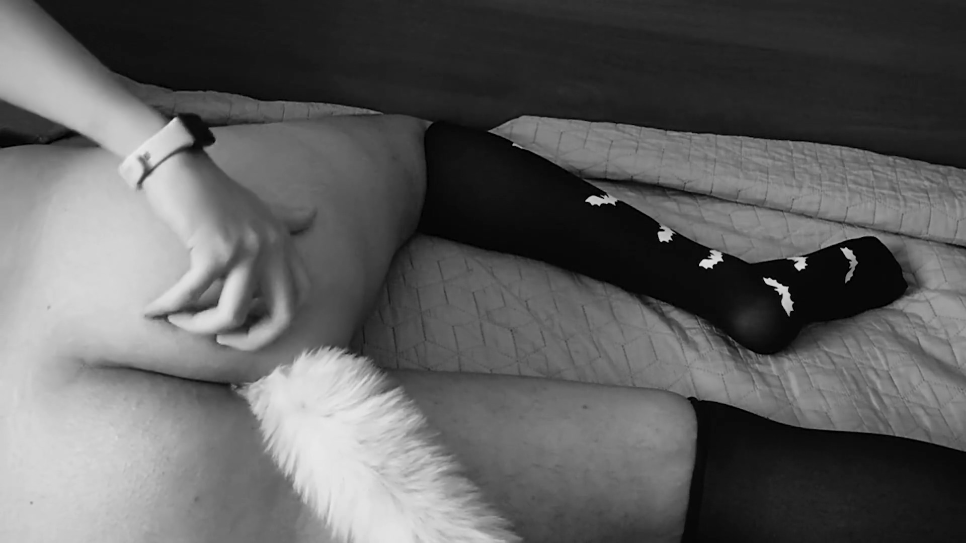 Cutie In Stockings Cumming While Fingering Himself