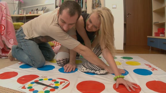 Twister and sex toy for a hot blonde scene 1
