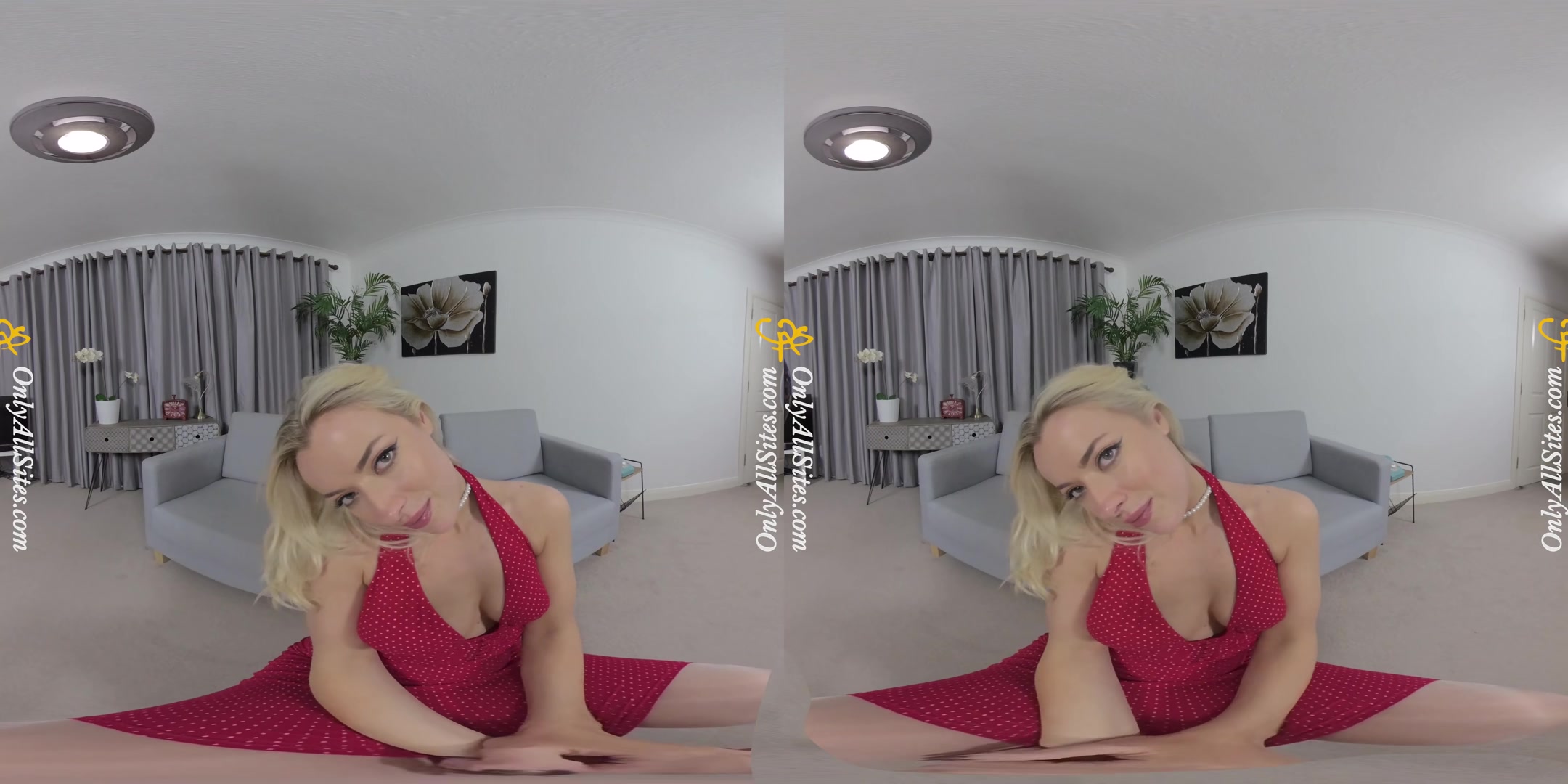 Grace Lily - Red Dress and Pantyhose - OnlyTease
