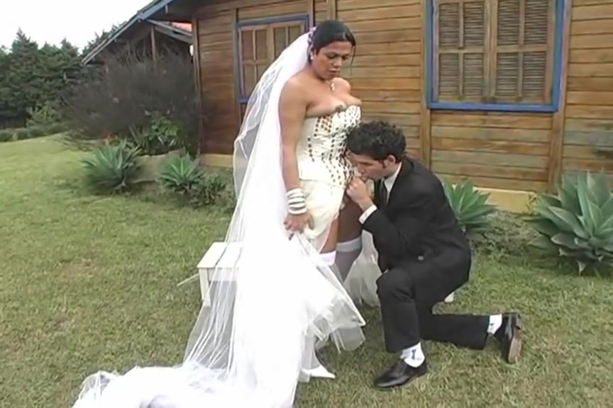 Hot shemale bride fucks new hubby