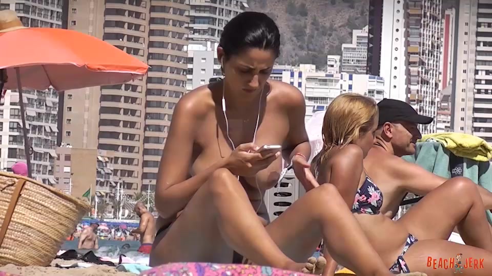 Topless rivals 02 - Fake boobed battle - BeachJerk