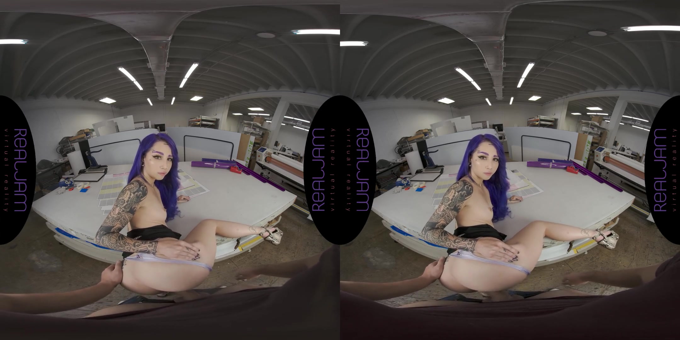 Sex Adventure at Work - Tattooed Purple Hair Alt-Girl POV