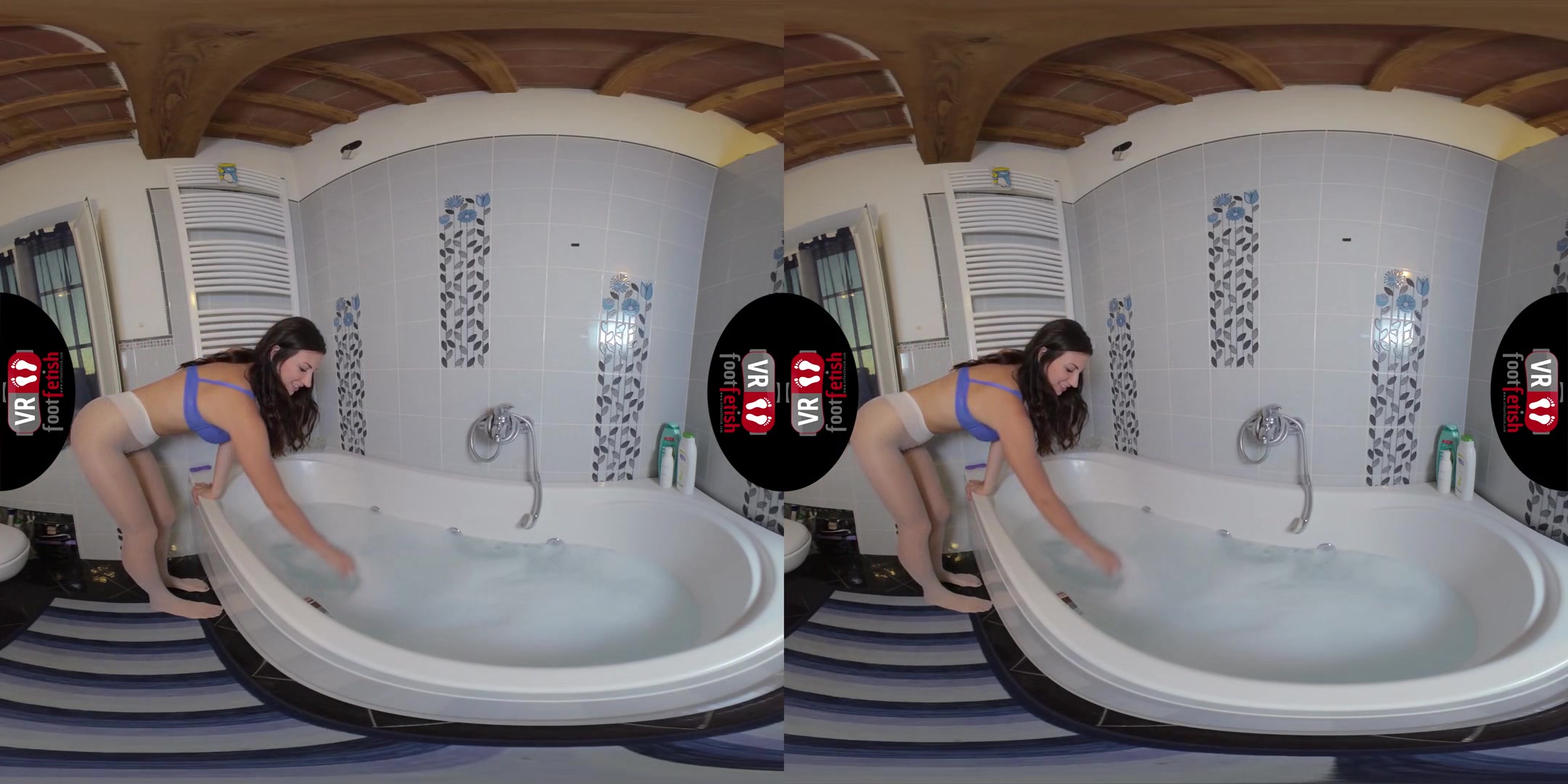 Insanely Sexy Lilian Takes A Bath With Her Nylons On; Leg and Foot Fetish Virtual Reality Solo