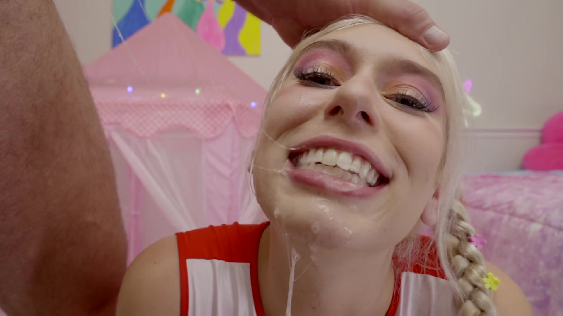 Kay Puts The Lotion On Her Skin - Inserted