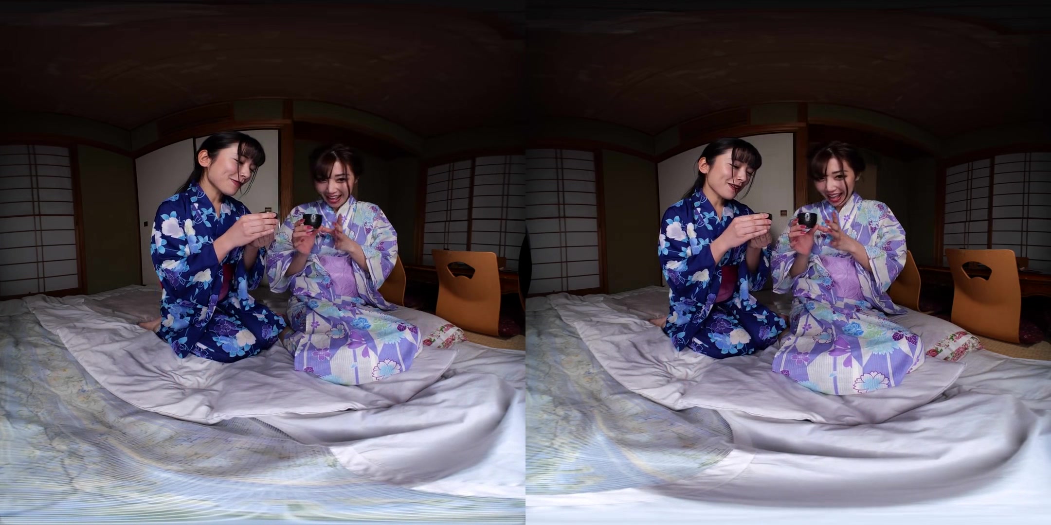 Virtual Dive: Two Beautiful Girls at the Onsen: Miho Abe & Megumi Haruno - Softcore Non-Nude Tease with Lesbian Japanese Teens