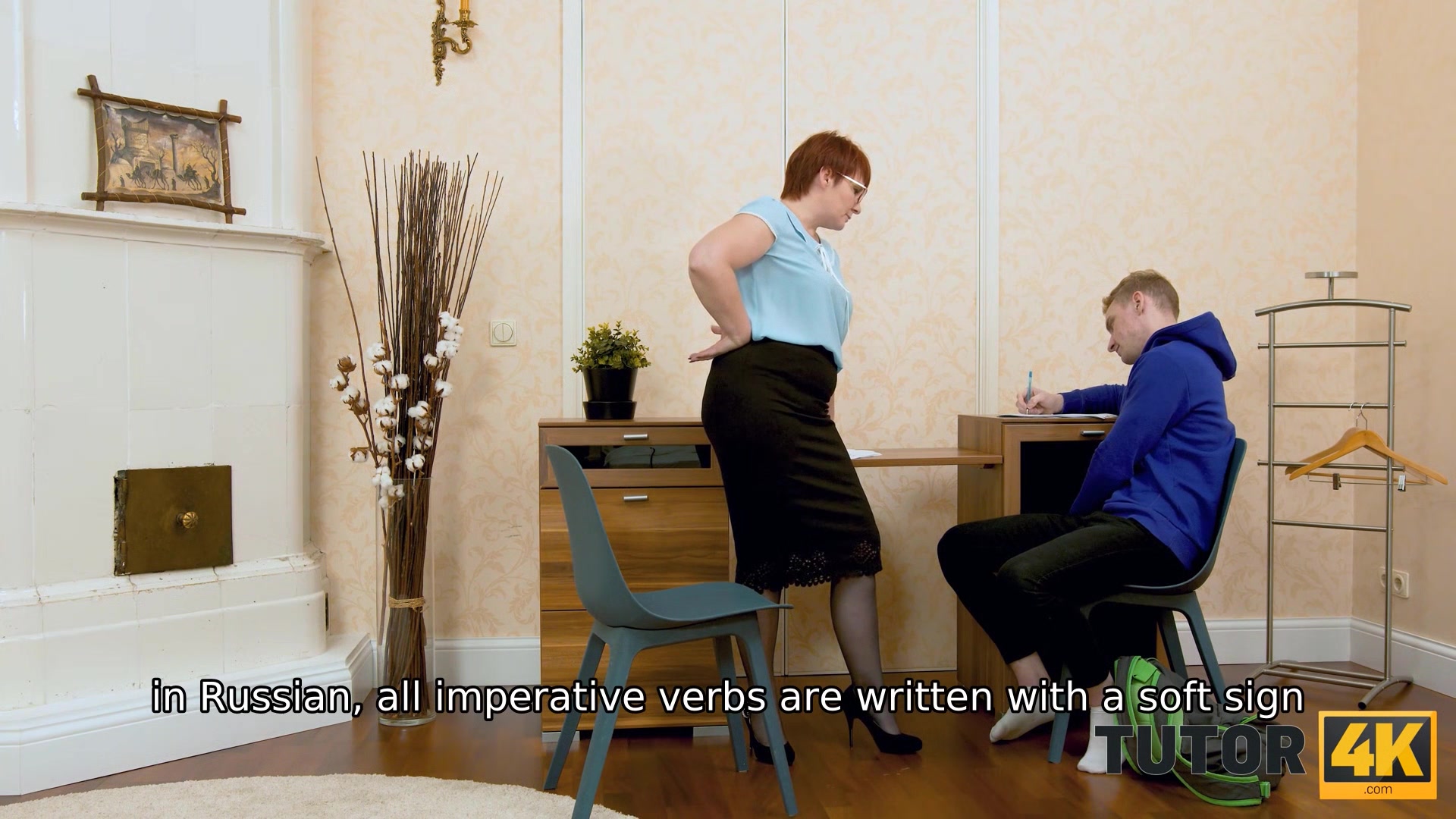 TUTOR4K. Angry student 18+ fucks the math tutor to teach her good manners