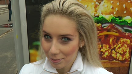 Bizarre sex outdoors with cute blond