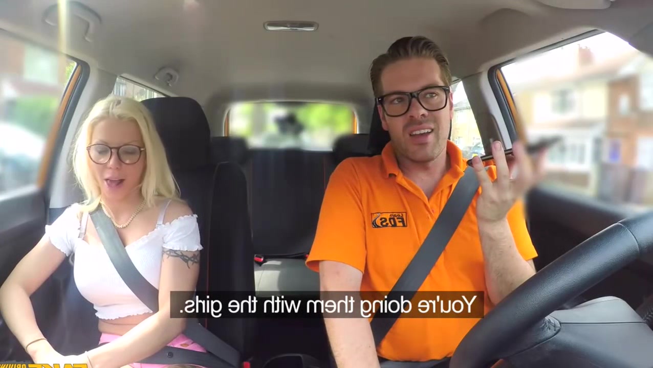 busty student in the fake driving school