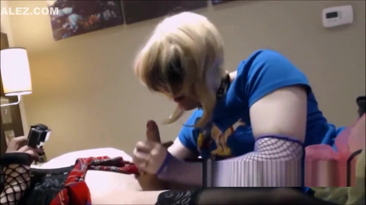 Crossdressers Corset Cassie and Hayley Pet Harley Fucking