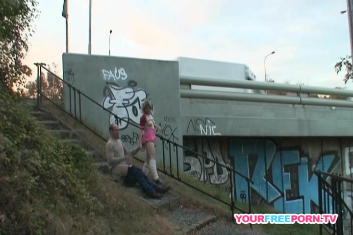 Chubby Blonde teen 18+ gets fucked by a stranger in public