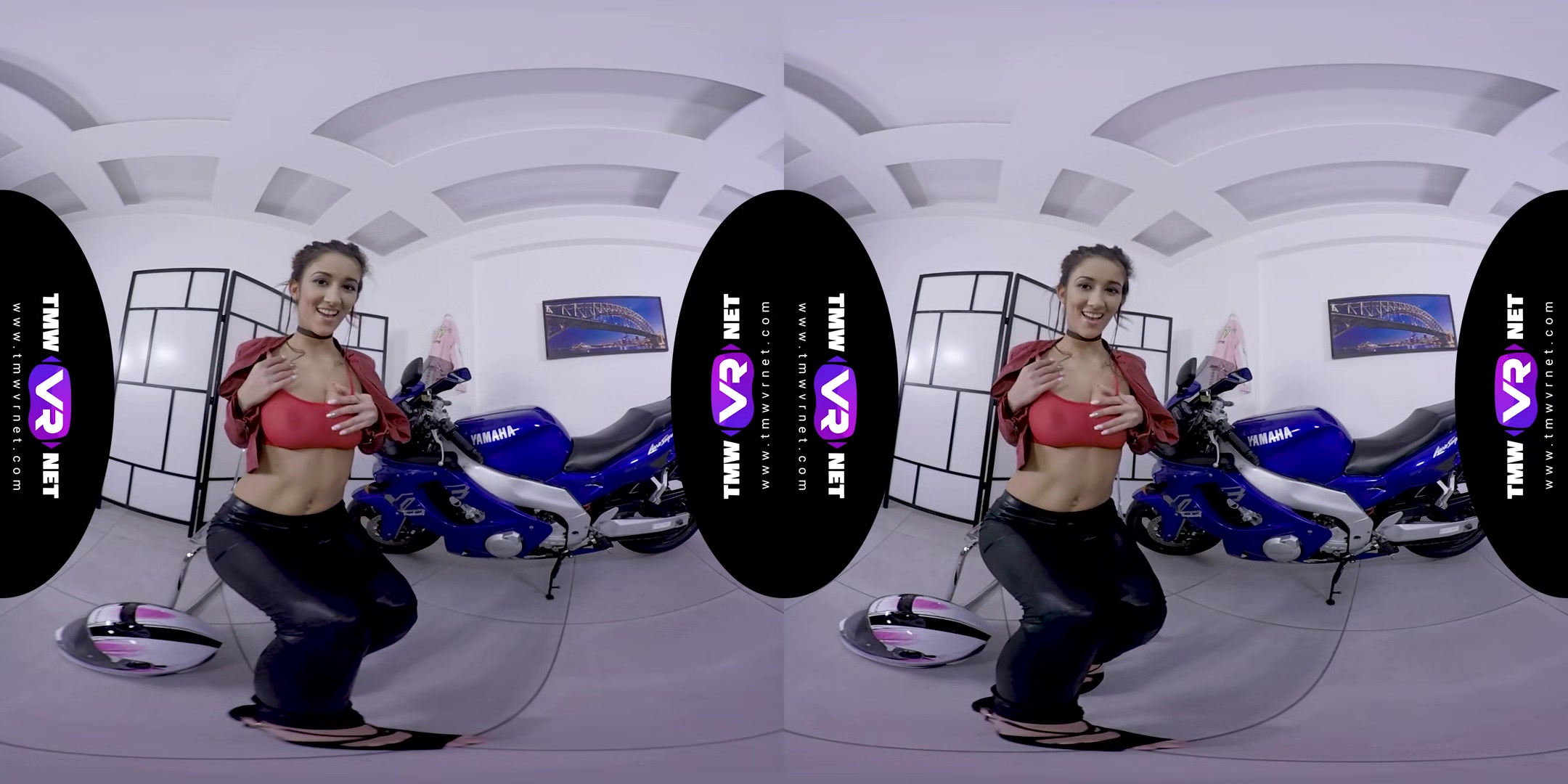 The Biker Babe In Leather Pants Shows Her Best - Striptease And Masturbation