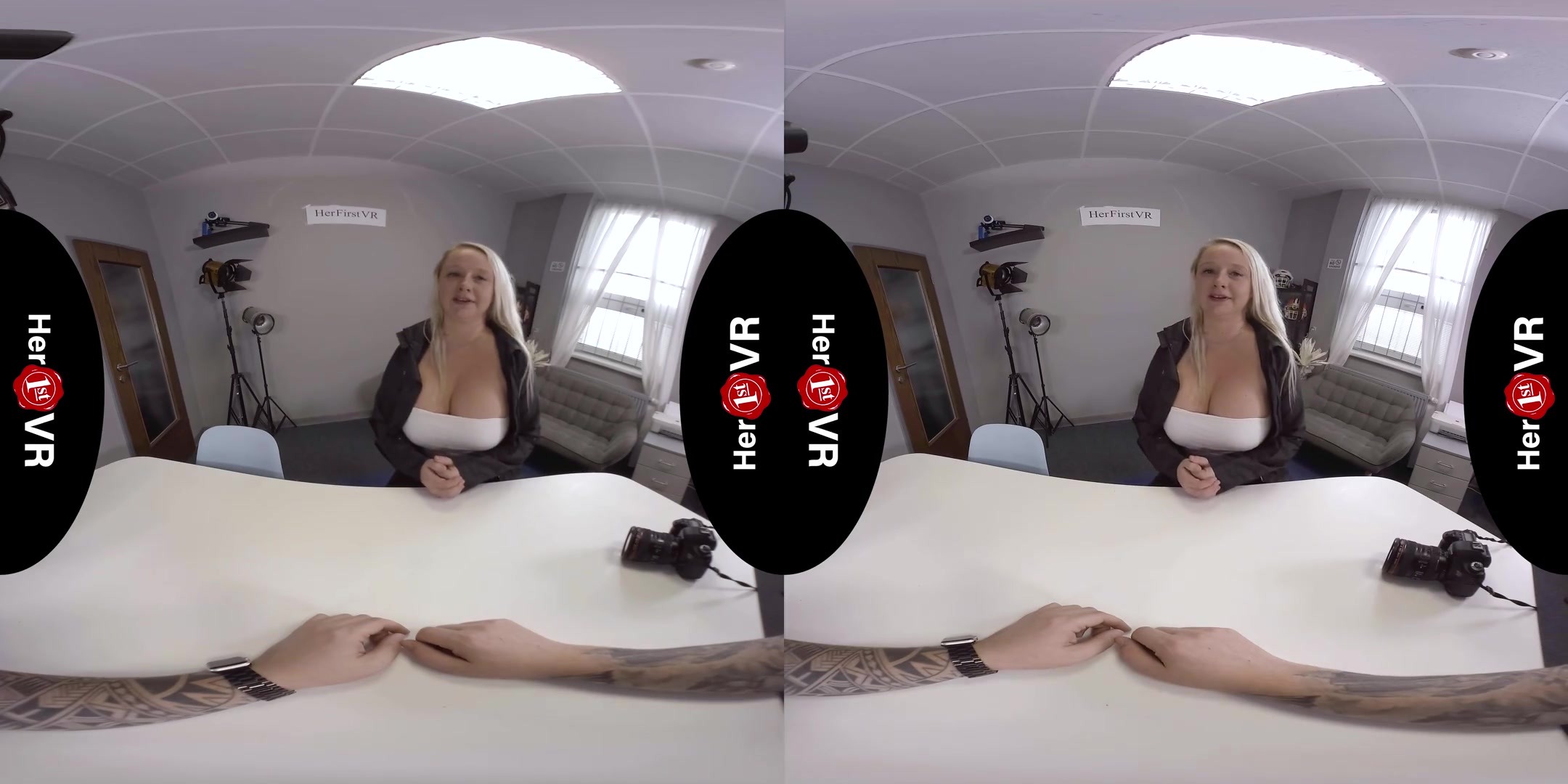 Monika - VR Casting; Big Tit Blonde Chubby Amateur
