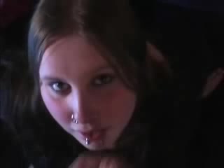 Chubby pierced girl takes my dick in her mouth and a load of jizz
