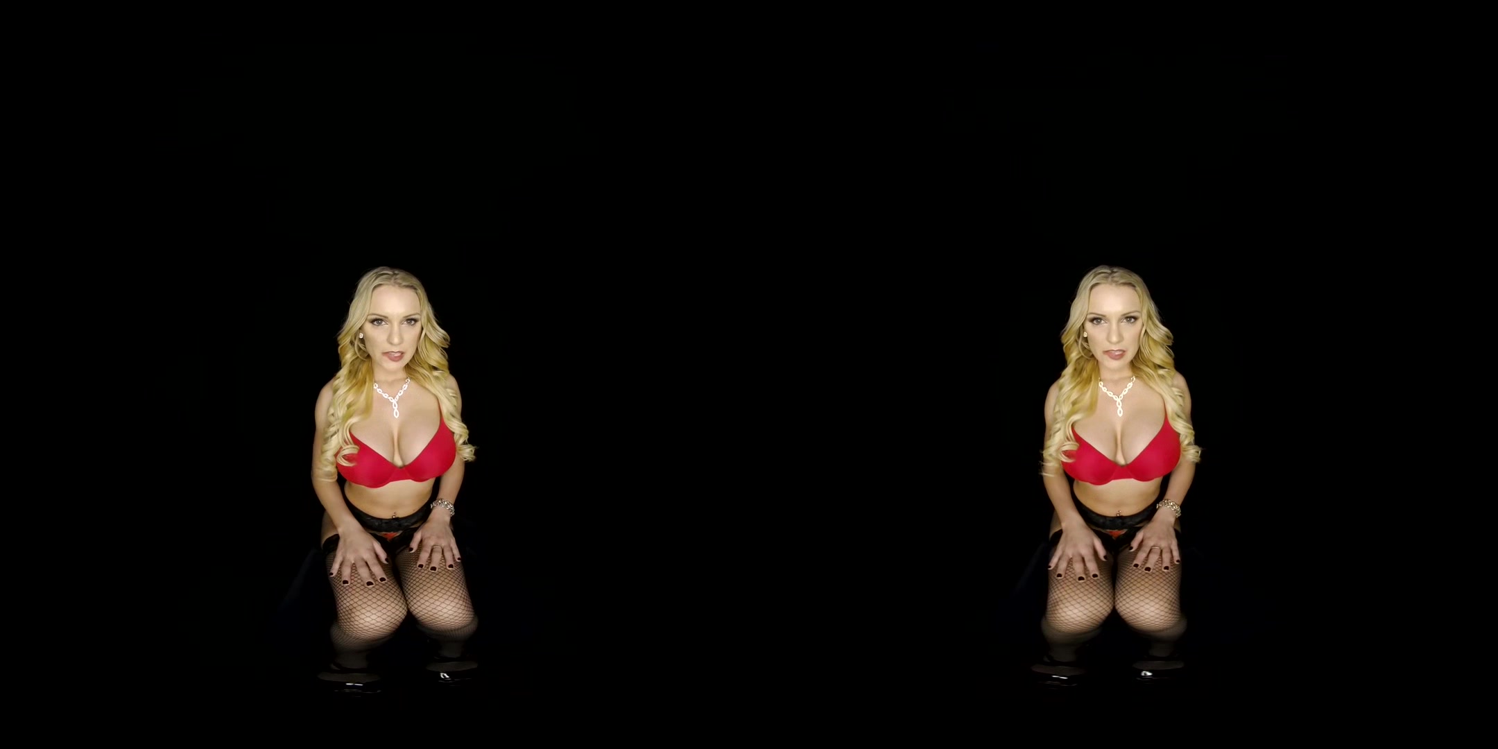 Kenzie Taylor; Blonde Massive Tits Tiny Waist Black Nylons Red Lingerie Solo Masturbation Vibrator