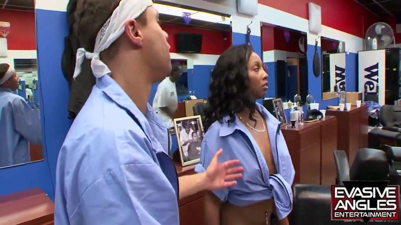This Is Actually The Barbershop You Dream About - Where The Ladies Do A Full Service . They Cut Your Hair In The Nude And Give You A Ride Around The World. 14 Min With Jonny Slim And July Jones