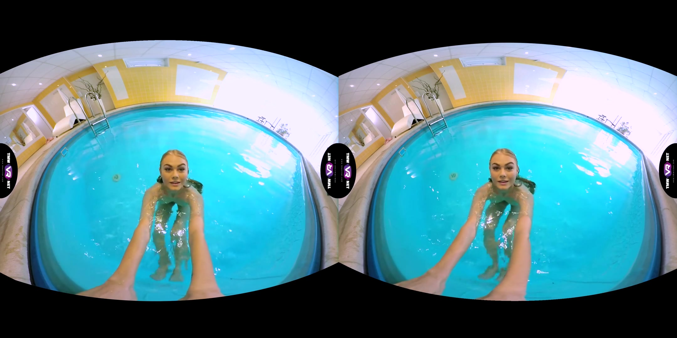 Nancy A in Blonde Enjoys Solo Play In A Pool - TmwVRNet