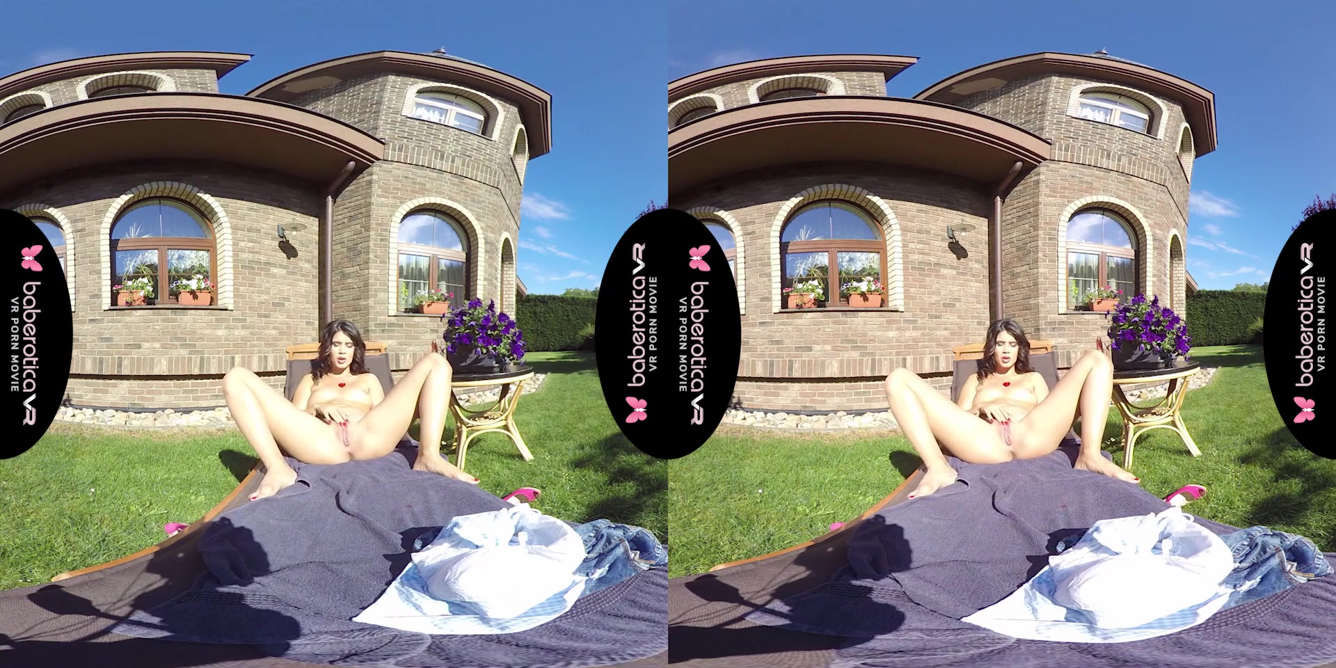Lady Dee is in our back yard naked getting some sun - BaberoticaVR
