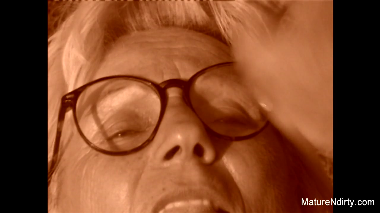 Blonde Grandma Gets Some Cum On Her Glasses - Mature'NDirty