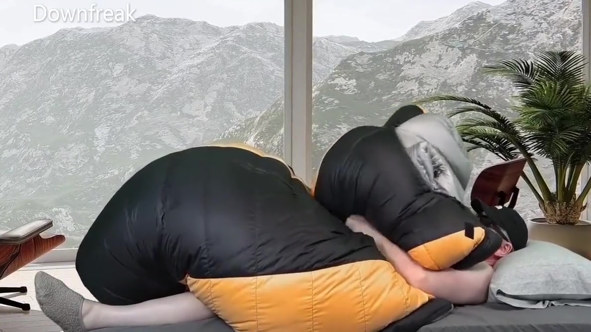 Humping Giant Down Bag Until Cum