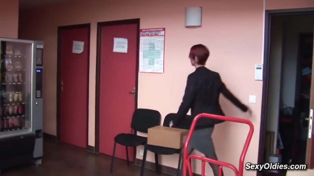 Redhead French Mature Fucked At Work With Katy Morlait