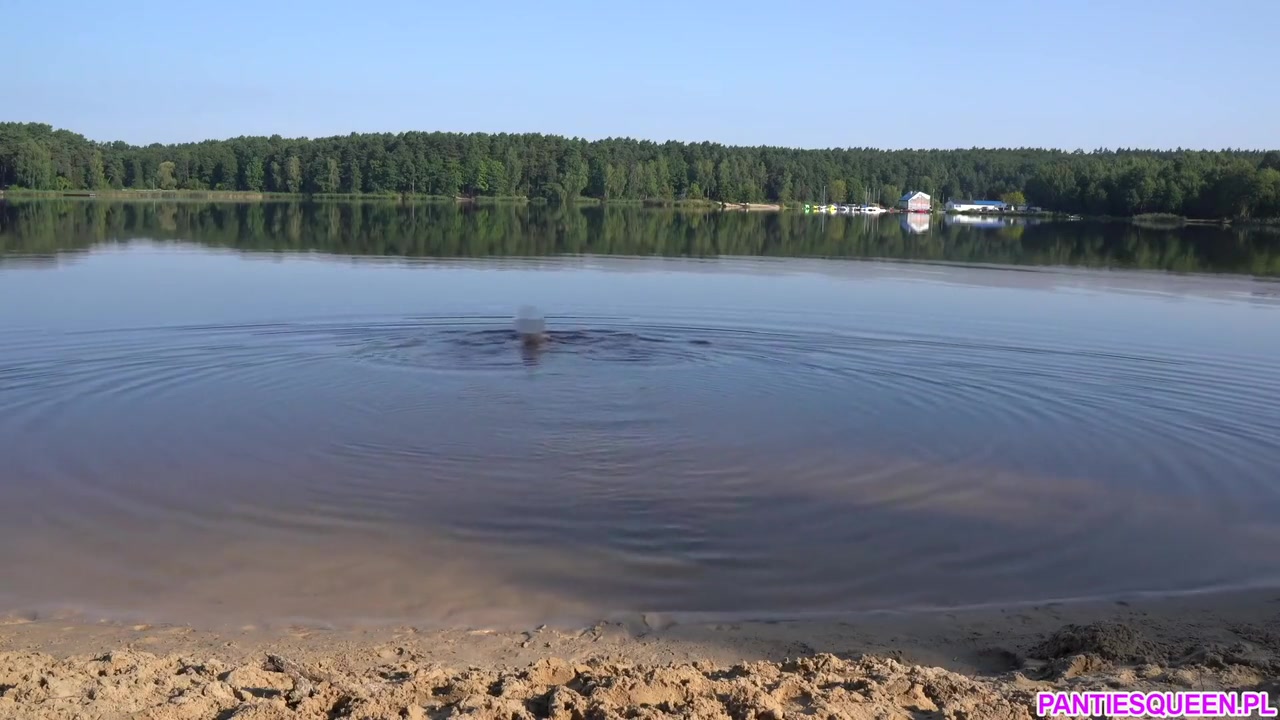 Sexy Girl Undresses And Swims Naked In Public Beach