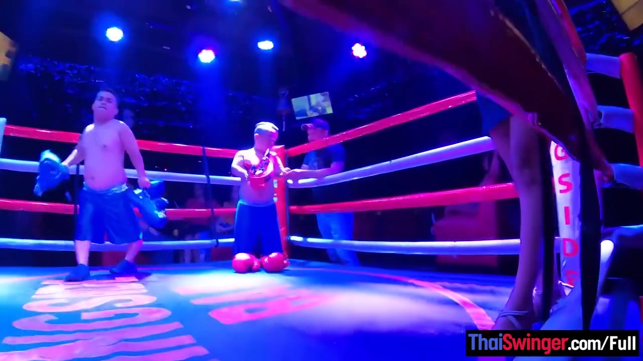 Thai Ring Girl Refereed Two Midgets Fighting And Got A Big Cock Afterwards