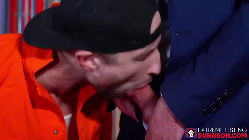 Mature Lawyer Roughly Fist Fucks Young Jock Prisoner