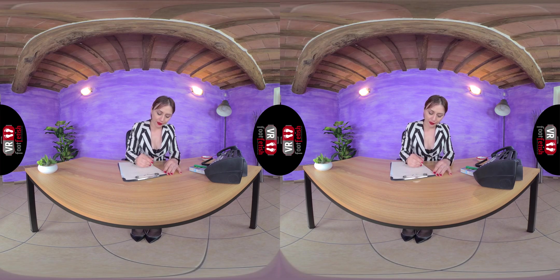 Hot HR manager Ammalia Seduces You During Job Interview - Hot Brunette Indulges your Foot Fetish