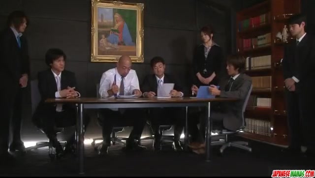 Dashing hardcore group sex with office lady, Maki - More at Japanesemamas.com