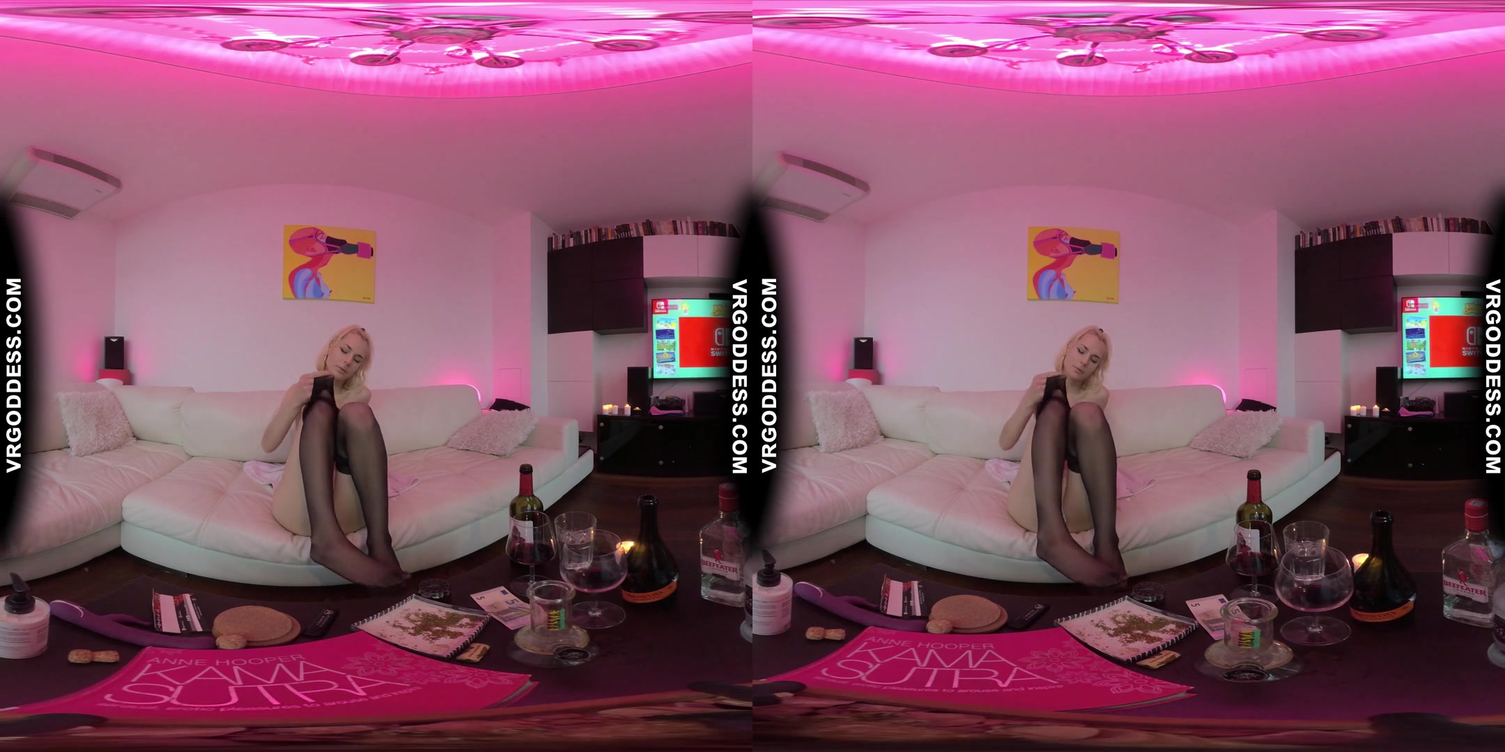 Synthwave Aesthetic Pink Teen Poppy Smoking Bong Sensual Teasing Pleasing Herself Real Female Orgasm