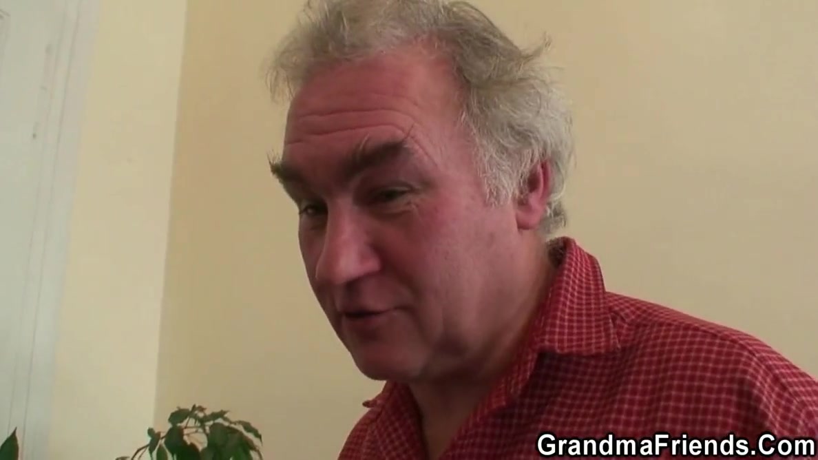 Old Granny Fingering Hairy Pussy Before 3some