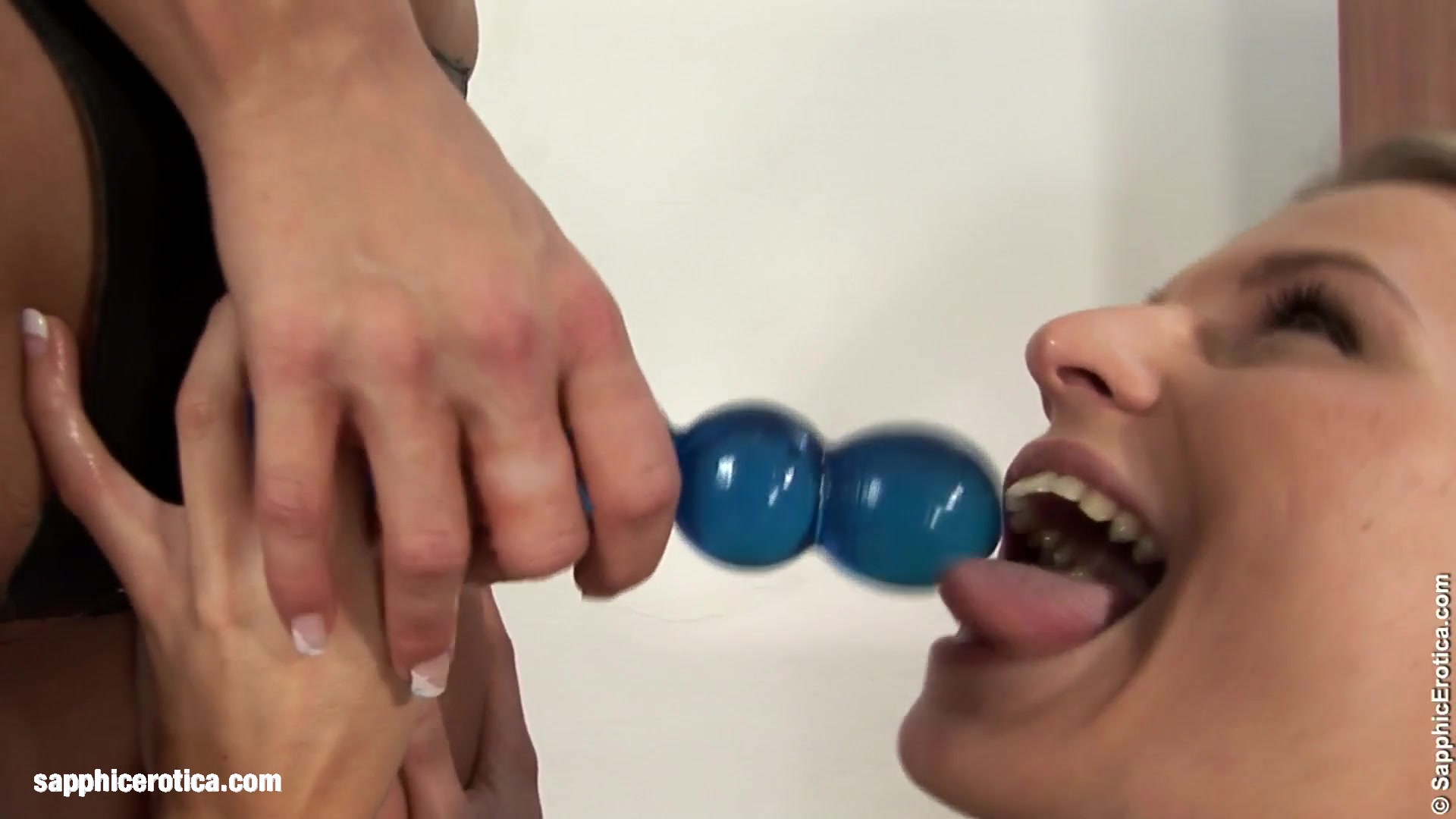 Strapon Pounding by Sapphic Erotica lesbian love porn with Mia Iris