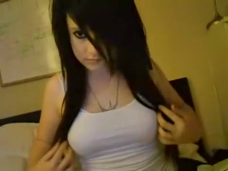 Pretty young lady feels alone and filmed for us her tits