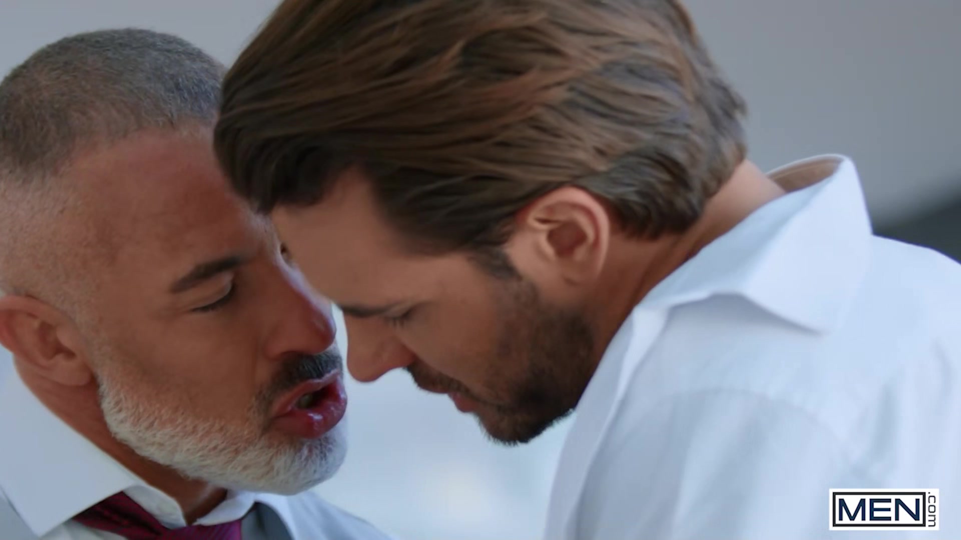 MEN - Papi Kocic Takes The Initiative To Bend Interviewer Adam Franco Over The Conference Table And Tease His Hole