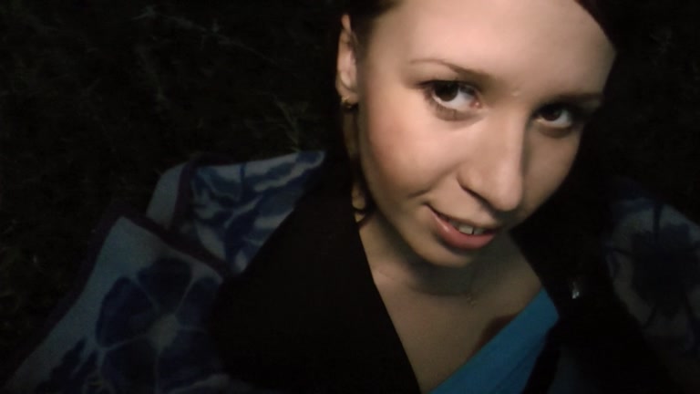Girl sucking rod outdoors
