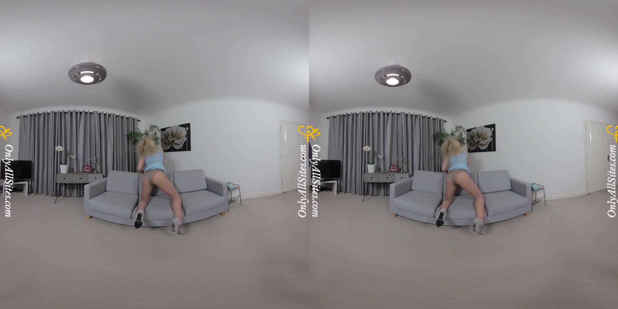 Blue Dress - Hot Blonde Amateur Striptease - SexLikeReal