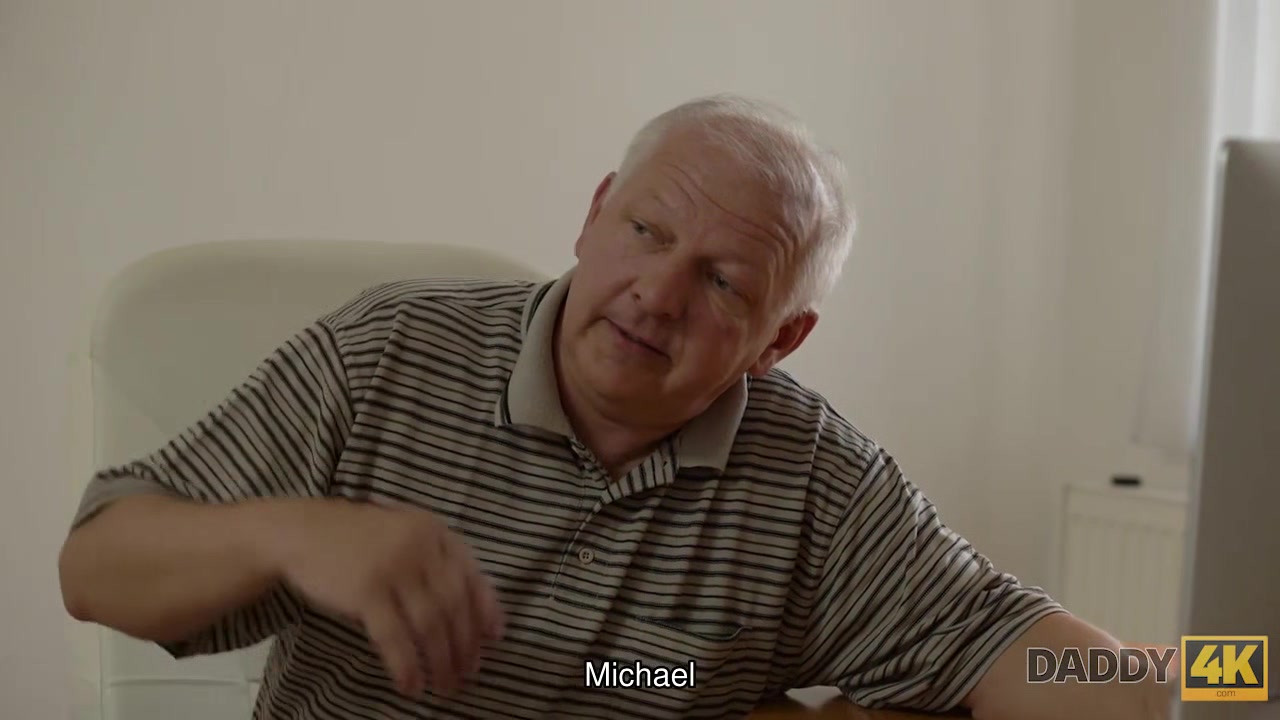 DADDY4K. Fingers of tricky old guy prepare young pussy for drilling