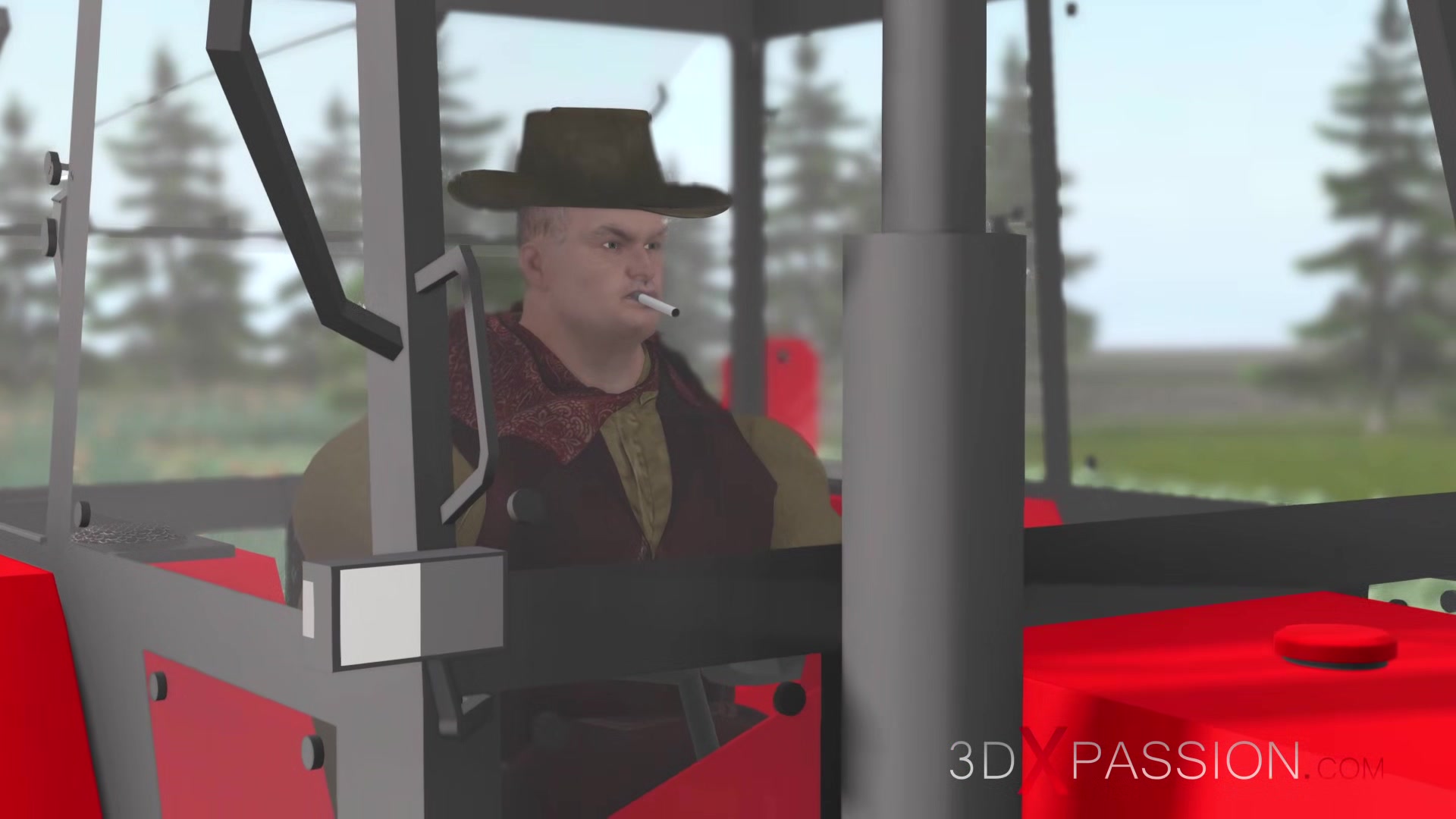 Four breasts and an udder! Farmer plays with a sexy young woman in cowshed