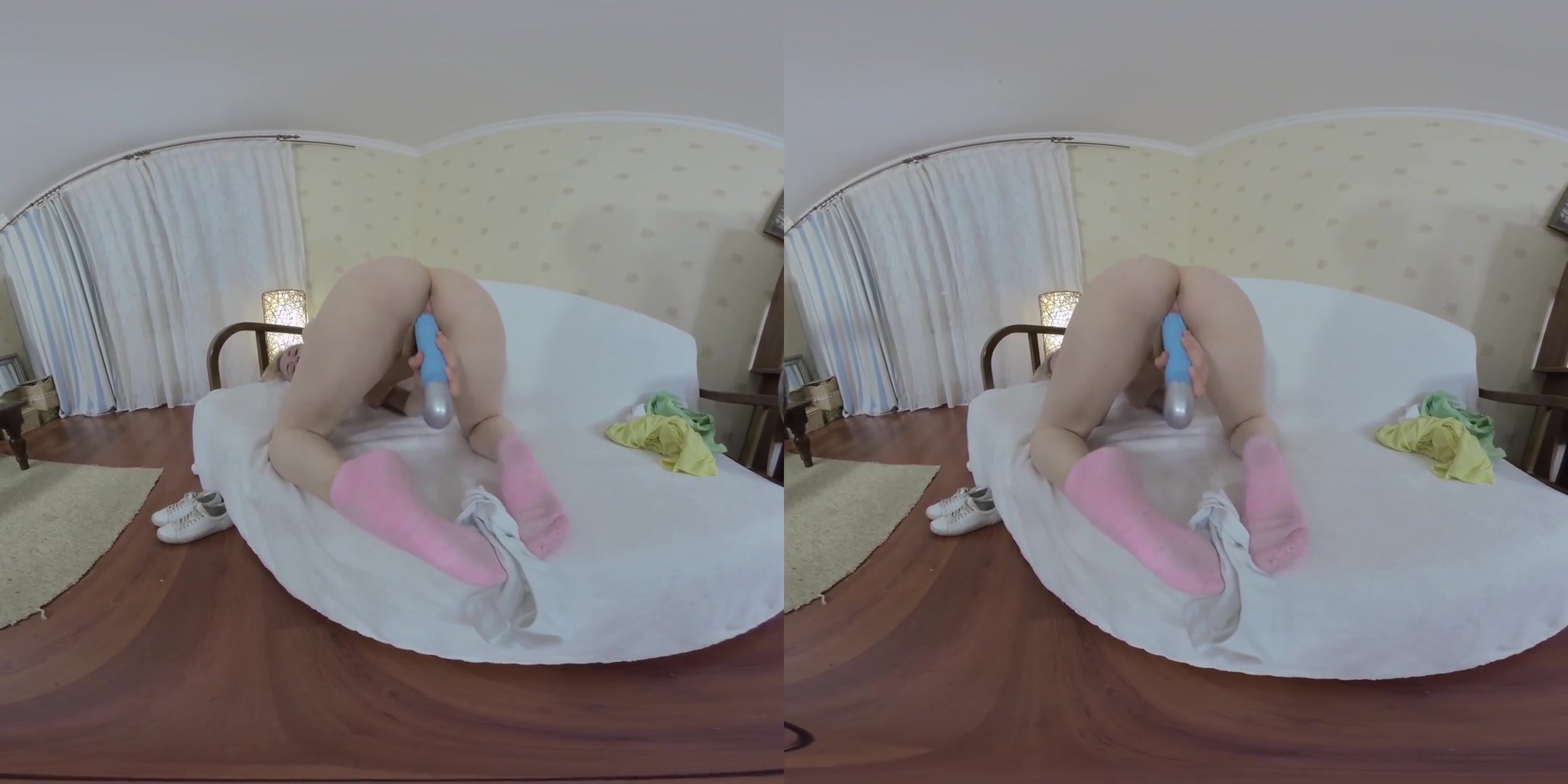 Little Young Blonde Does Fitness And Masturbates Then Change Clothes & Does Blowjob For Old Professor; Petite Blonde