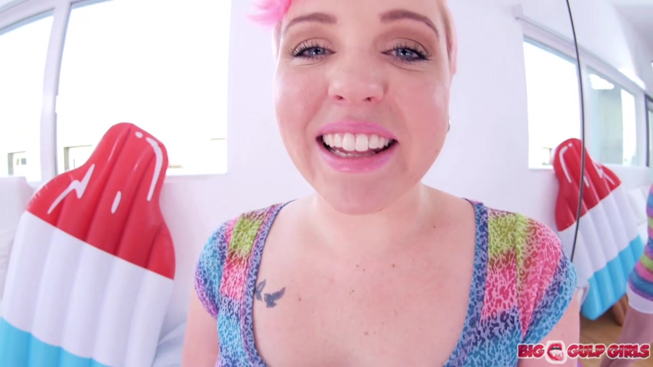 Big tits Miley May POV deepthroat and swallowing cum