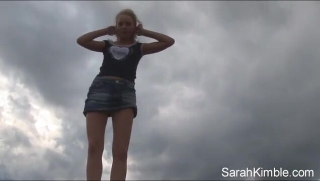 Teen Sara Kimble Flashes on the Beach