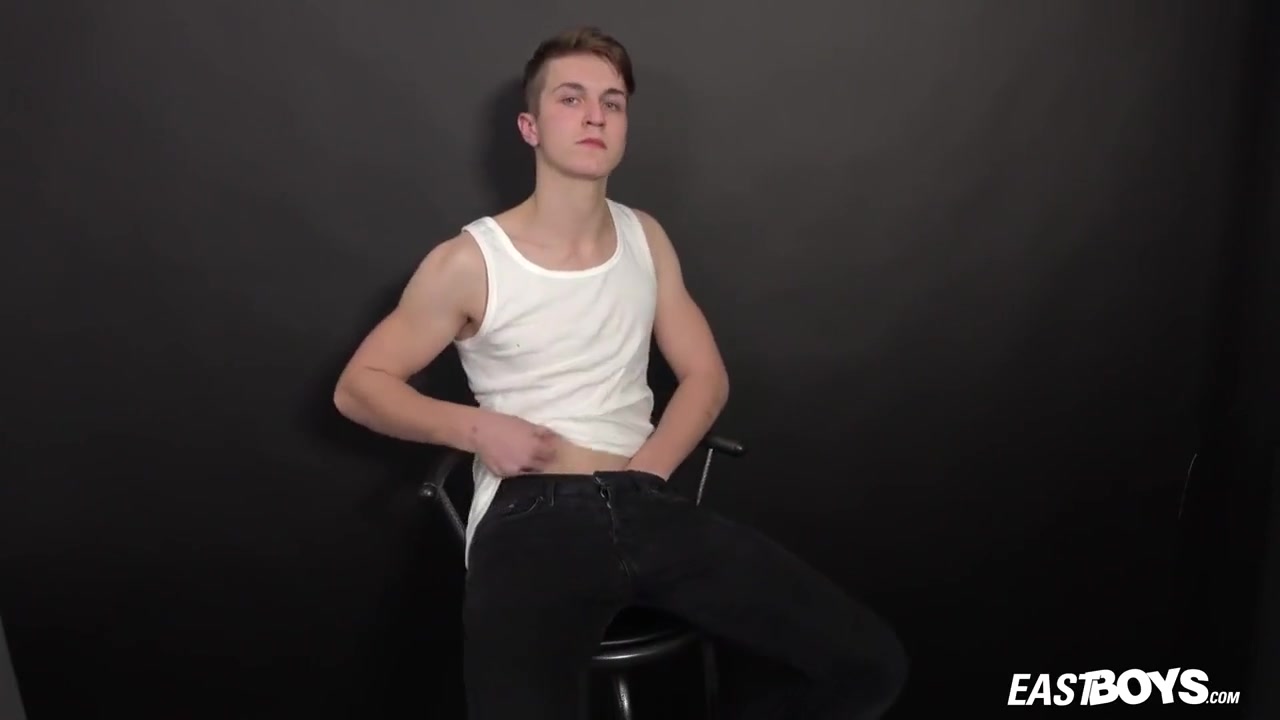 Cute Horny Boy On Chair Gets Male Pole Handjob