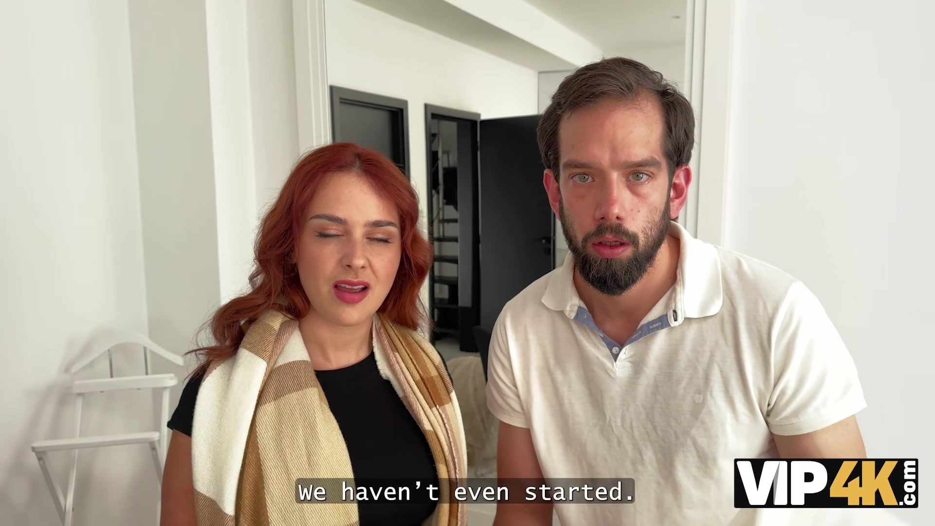 VIP4K. Hot redhead Norah Juliette was asked to show her natural tits and fucked in front of her BF