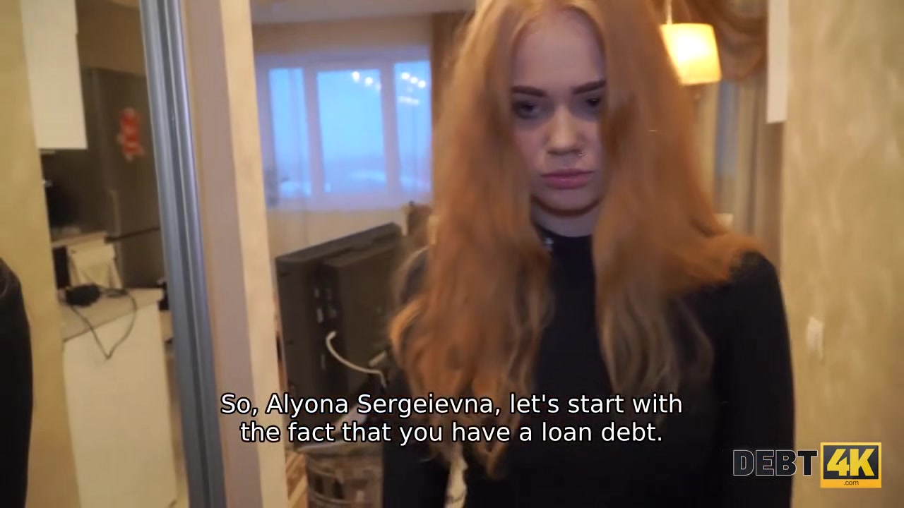 DEBT4k. Perfectly looking ginger gets rid of debts after hot sex