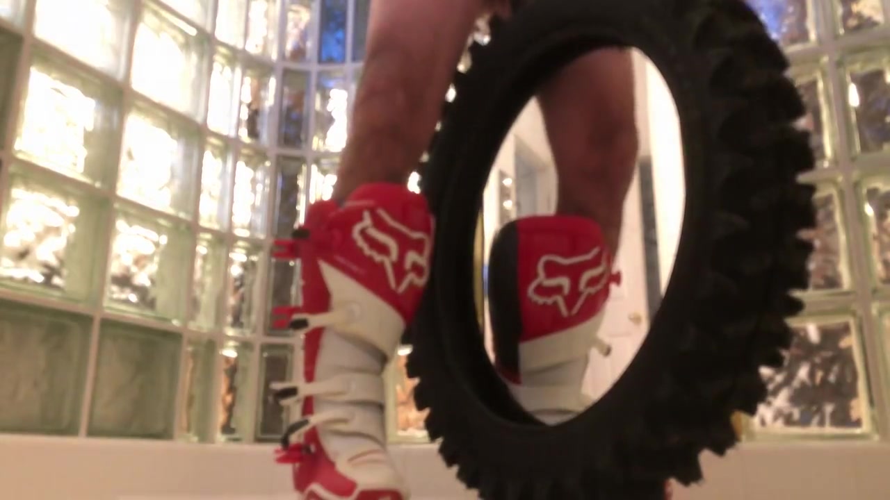 Jerking And Pissing On A Dirt Bike Motocross Rear Sand Tire In The Shower 2023